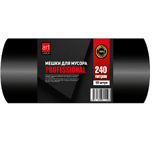 Мешки д/мусора 240л, PROFESSIONAL, 90х130см, 40мкр, 10 штук в рулоне