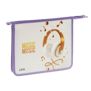 Папка для тетрадей А5, ARTSPACE My music, 1 отделение, пластик, на молнии, ПТЛ-715_48919