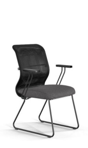 Кресло для посетителей ERGOLIFE Sit 8 M4-9T-X2+Bahama /Uh00/Wh12/T21bP-b(F57) , черный/темно-серый