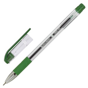 Ручка шариковая масляная BRAUBERG Max-Oil, 0,7мм, резинов.манжетка, стержень ЗЕЛЕНЫЙ