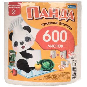 Полотенца бумажные 2-слойные ArtService Panda Мега 600, рулон 600л, 1/2 листа, белые
