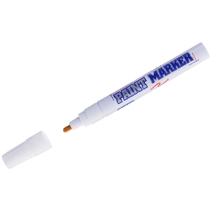 Маркер-краска (лак) MUNHWA Paint Marker, 2-4мм, нитро-основа, металлический корпус, БЕЛЫЙ
