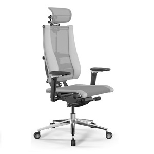 Кресло для руководителя METTA Yoga Spine Y 4DF B2-14D - YM93+Infinity, светло серый/белый