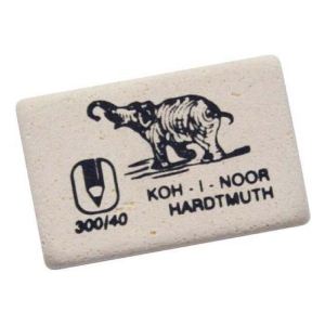 Ластик KOH-I-NOOR Elephant 300/40, 35х23х08мм, прямоугольный, натуральный каучук, белый