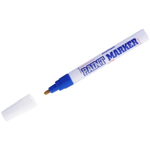 Маркер-краска (лак) MUNHWA Paint Marker, 2-4мм, нитро-основа, металлический корпус, СИНИЙ