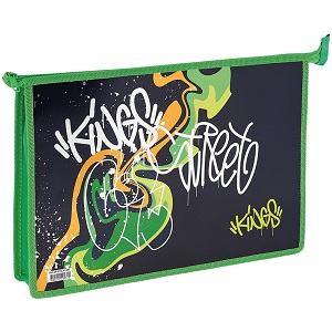 Папка для труда А4, ARTSPACE Graffiti, пластик, на молнии, ПМ-А4-291_42237